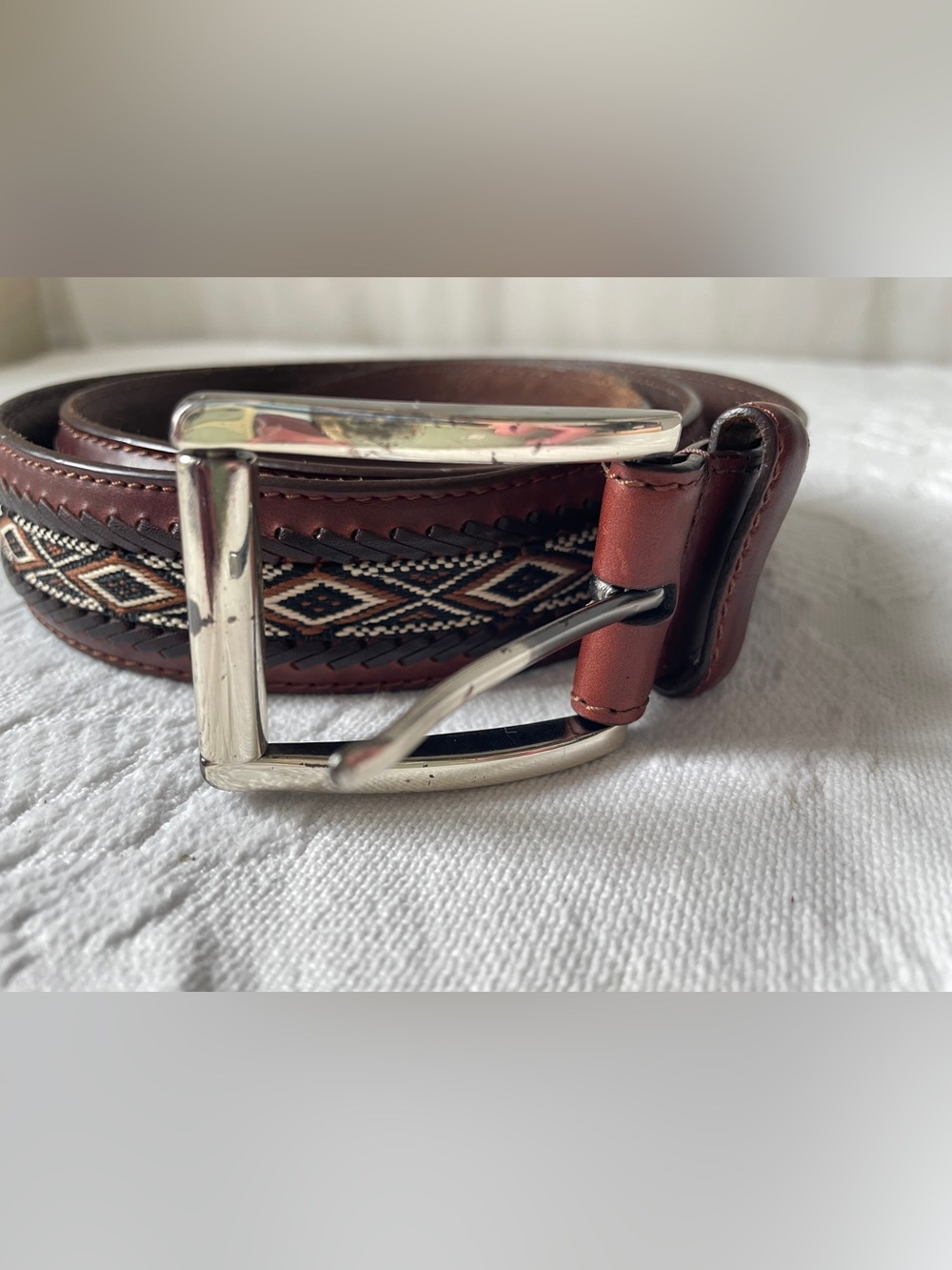 Brighton Chicago Leather Aztec Belt 
Western y2k 90s u Mens